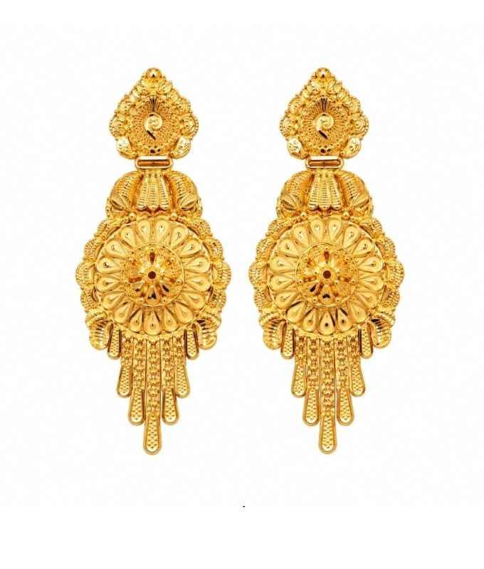 Traditional Indian Gold Drop Earrings